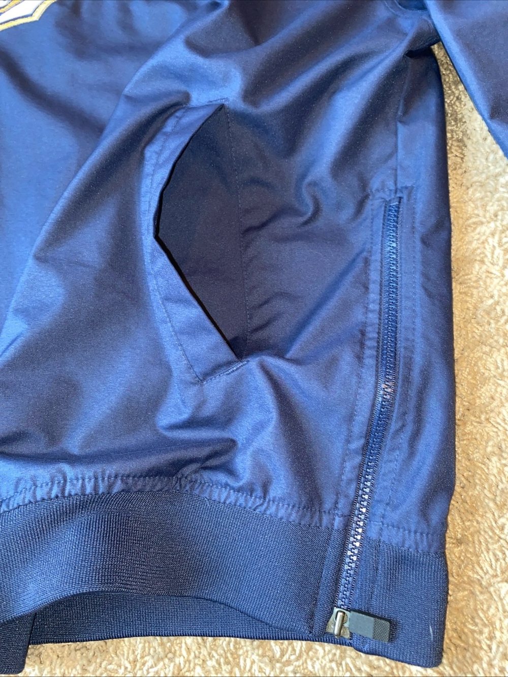 Milwaukee Brewers Sweatshirt V Neck Nike Team Pull Over Navy Side Zipper Size L - Picture 5 of 9